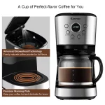 Costway 12-Cup Programmable Coffee Maker Brew Machine LCD Display w/ 1.8L Glass Carafe