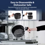 Rozmoz 5.2Qt Air Fryer, 8 Preset Oil-Less Frying Modes, Quickly Heating with Air Fryer Cookbook, Black