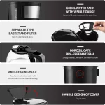 Gevi 4-Cup Coffee Maker with Auto-Shut off, Cone Filter, Stainless Steel Finish, 600ml