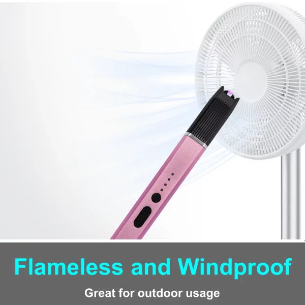 Illuminlabs Electric Lighter – USB Rechargeable Candle lighter, Windproof Flameless Plasma Arc Lighter for BBQ Grill, Camping, Stove, 7.5” Long Stick Lighter,Rose Gold