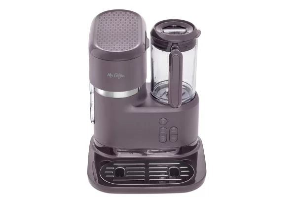 Mr. Coffee Single Serve Frappe, Iced, and Hot Coffee Maker and Blender, Single Serve Iced Coffee Maker with Reusable Tumblers and Coffee Filter, Lavender