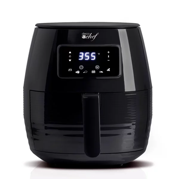 Deco Chef 5.8QT (19.3 Cup) Digital Electric Air Fryer with Accessories and Cookbook- Air Frying, Roasting, Baking, Crisping, and Reheating for Healthier and Faster Cooking (Black)
