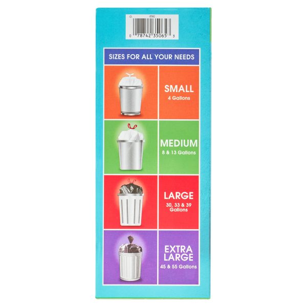 Great Value Kitchen Tall Drawstring Bags, 13 Gallon, 80 Count