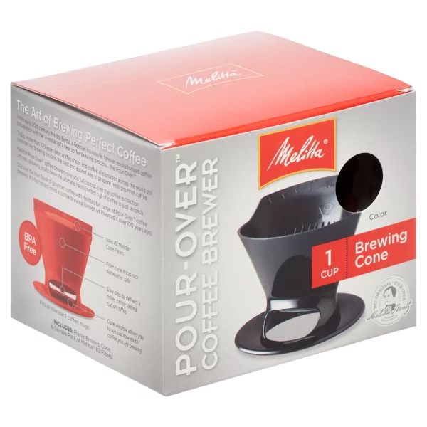 Melitta Pour-Over Filter Cone Coffeemaker - Black