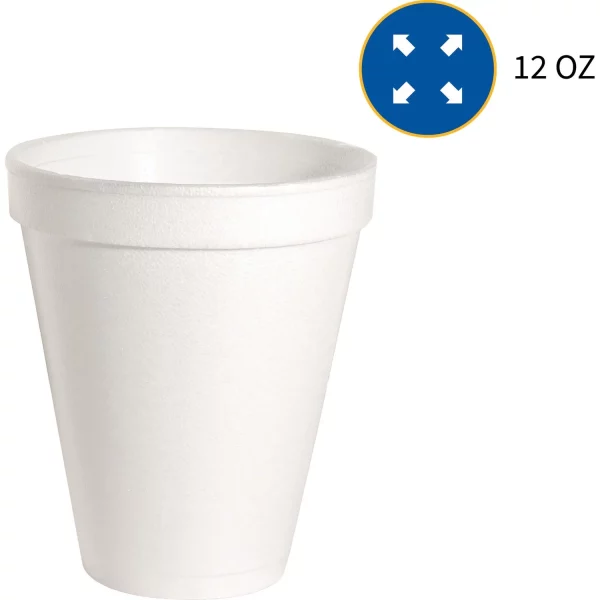 Genuine Joe Foam Hot, Cold Drink Cups, 12 fl oz, 1000 per Carton, GJO58552