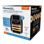 PowerXL Vortex Air Fryer Pro Plus 10 Quart Capacity, Black, 1700 Watts,