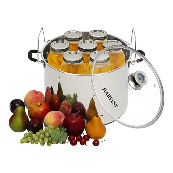 Kitchen Crop VKP Brands Canner, Holds 7 Quart Jars, 20 Quart Liquid Capacity, Silver