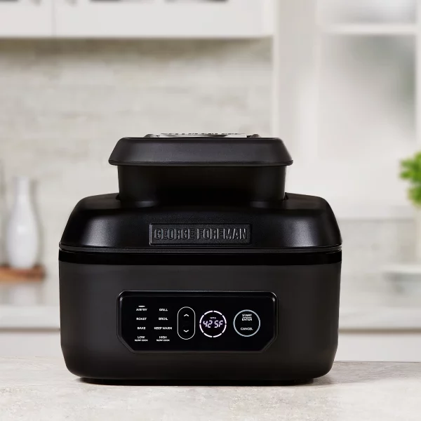 George Foreman Beyond Grill 7in1 Electric Indoor Grill and 6 Qt Air Fryer, Black, MCAFD800D