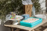Fancy Panz Plastic 9" x 13" Aqua Foil Pan Carrier 1ct
