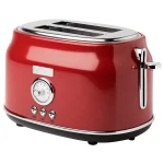 HADEN Dorset 2-Slice Wide Slot Stainless Steel Retro Toaster, Red