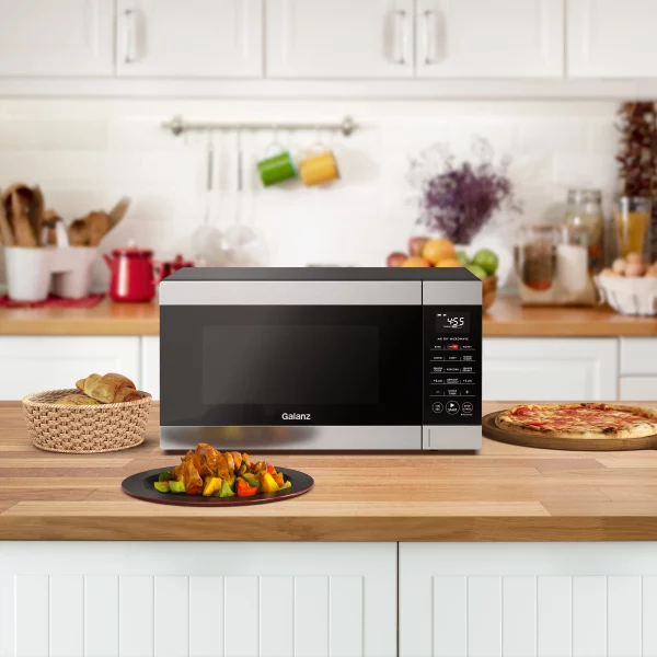 Galanz 1.2 Cu ft Air Fry + Sensor Cook Countertop Microwave Oven, 1000 Watts, Stainless Steel, New