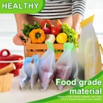 Reusable Food Storage Bags - 12 Count BPA Free Reusable Freezer Bags (2 Gallon & 5 Sandwich & 5 Snack Size Bags) Leak Proof Freezer Safe Bag for Meat Fruit Vegetable