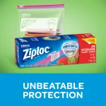 Ziploc Brand Slider Storage Quart Bags with Power Shield Technology, 20 Count