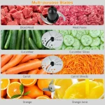 Costway 8 Cup Food Processor 500W Variable Speed Blender Chopper w/ 3 Blades