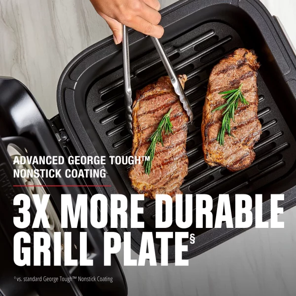 George Foreman Beyond Grill 7in1 Electric Indoor Grill and 6 Qt Air Fryer, Black, MCAFD800D