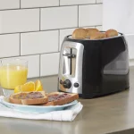 BLACK+DECKER 2-Slice Extra Wide Slot Toaster, Black, Silver, TR1278B