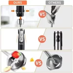 Hand Blender Set 500W 5-in-1 Immersion Stick Blender with 500ml Food Processor, 600ml Beaker, Egg Whisk, Milk Frother Whisk - 9 Speeds, Turbo Button, Lightweight, BPA-Free, Black