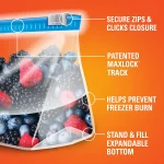 Hefty Slider Freezer Storage Bags, Quart Size, 50 Count