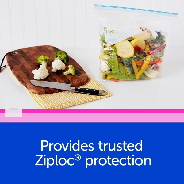 Ziploc® Brand Slider Freezer Bags with Power Shield Technology, Quart, 34 Count