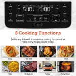 Cosori New Indoor Grill, Smart XL Air Fryer Combo Aeroblaze, 8-in-1, 6 Quart Voice Control, Black