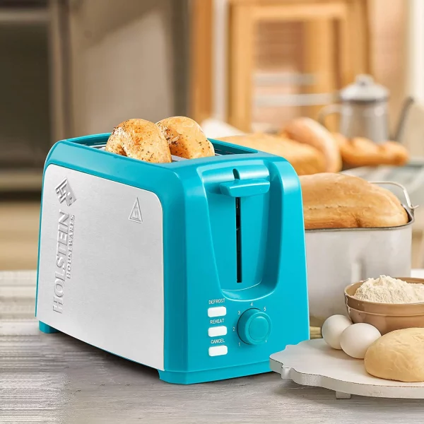 Holstein Housewares 2-Slice Toaster Teal with Defrost and Reheat Function