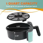 New Elite Gourmet 1 Quart Compact Air Fryer, Black
