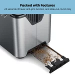 Chefman Smart Touch 2 Slice Digital Toaster, 6 Shade Settings, Stainless Steel, Removable Crumb Tray