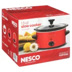 NESCO SC-150R Slow Cooker, 1.5 Quarts, Metallic Red