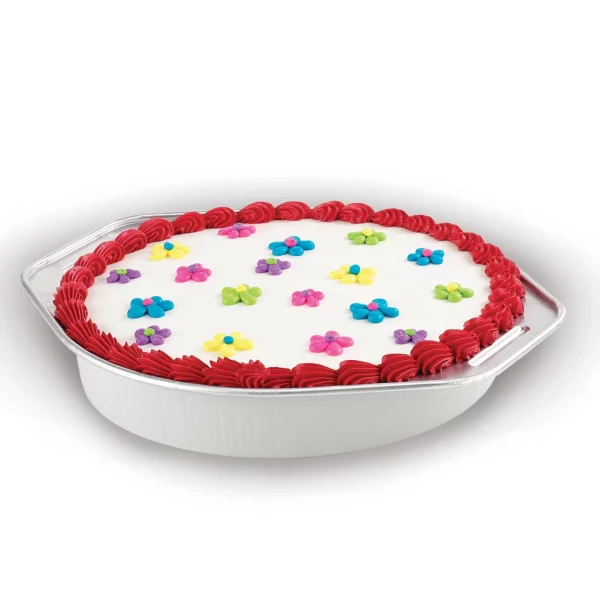 Handi-Foil Aluminum Super King 9" Round Cake Pan with Lid, 2 Count