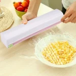 Wrap Cutter,Miuline Foil Dispenser Food Wrap Dispenser Plastic Wrap Cutter Foil and Cling Film Cutte Storage Kitchen,Household Reusable Food Plastic Wrap Dispenser with Cutter