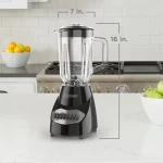 BLACK + DECKER 10-Speed Blender, 550 Watts, 50 Oz (6.25-cup) Glass Blending Jar, Black, BL2010BG