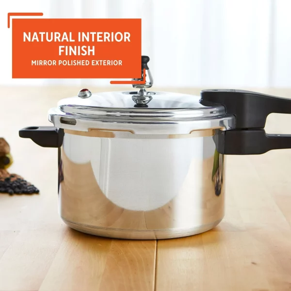 Imusa 4.2Qt Stovetop Aluminum Pressure Cooker with Safety Regulator