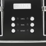 Haden Heritage 4-Slice Wide Slot Toaster, Black / Chrome - 75096