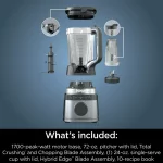 Ninja Detect Duo Power Blender + Single Serve with Blend Sense Technology, Platinum Silver, TB300