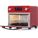 Deco Chef TQAIRRED 24QT Stainless Steel Countertop Toaster Air Fryer Oven with Accessories Red Bundle with 1 Year Extended Protection Plan