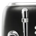 Haden Heritage 4-Slice Wide Slot Toaster, Black / Chrome - 75096