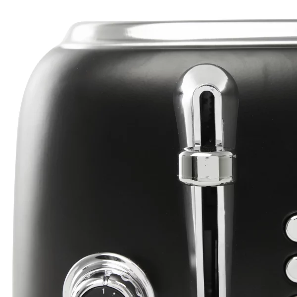 Haden Heritage 4-Slice Wide Slot Toaster, Black / Chrome - 75096