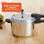 Imusa 4.2Qt Stovetop Aluminum Pressure Cooker with Safety Regulator