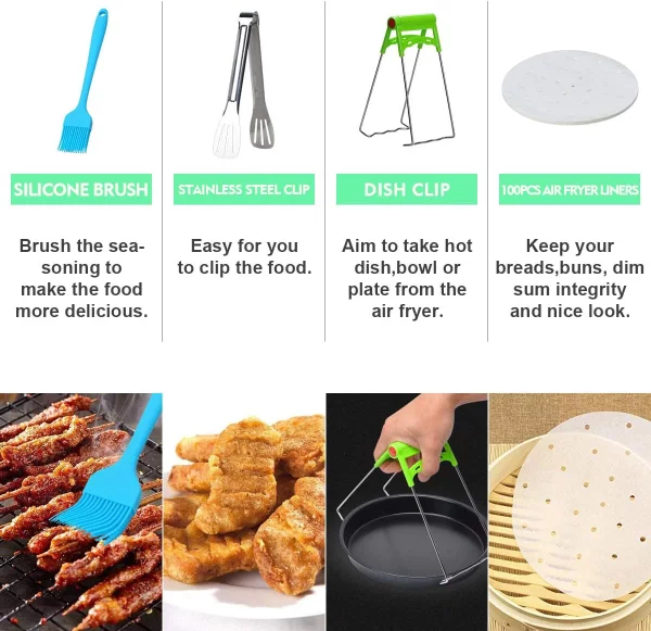 Lychee 12-Piece Air Fryer Accessory Set 3.8QT - 5.8QT