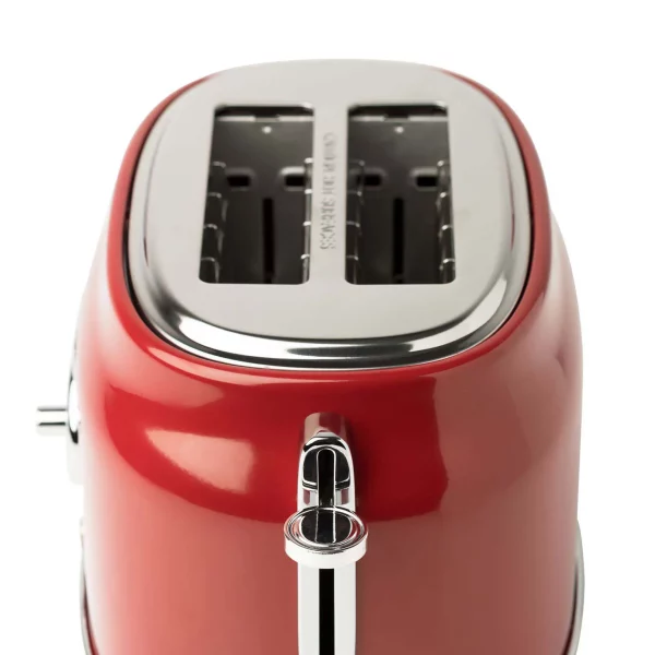 HADEN Dorset 2-Slice Wide Slot Stainless Steel Retro Toaster, Red