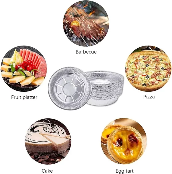 7 inch Aluminum Foil Pie Pans 50 Pcs/Set. Disposable Tin Plates for Pies Tart Quiche by Scheam