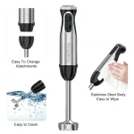 Bonsenkitchen Immersion Blender Handheld, Stainless Steel Hand Stick Blender, 20-Speed Hand Blender, Free Warranty