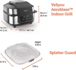 Cosori New Indoor Grill, Smart XL Air Fryer Combo Aeroblaze, 8-in-1, 6 Quart Voice Control, Black