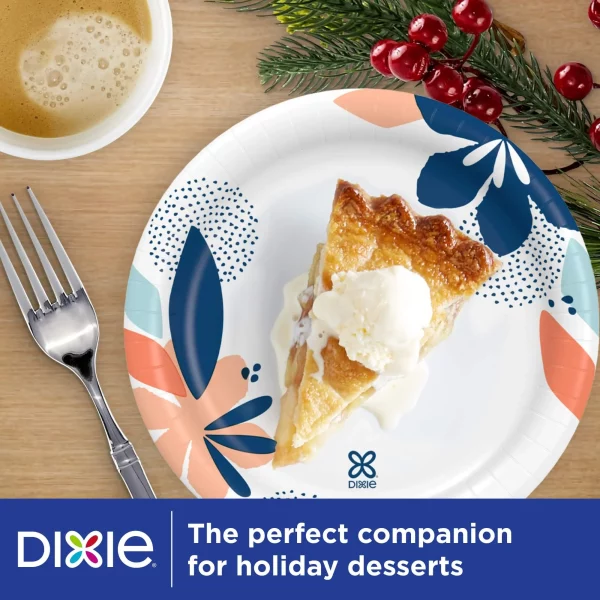 Dixie Disposable Paper Plates, Multicolor, 7 in, 50 Count