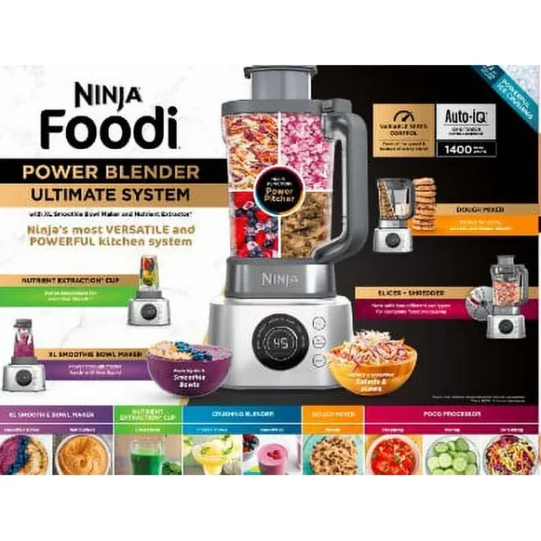 Ninja Foodi 72 oz Power Blender Ultimate System 1200 W, Silver, SS400