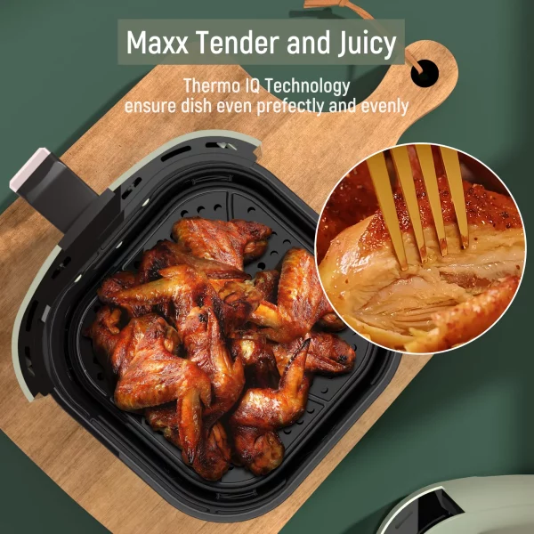 Air Fryer, Fabuletta 4.2QT Air Fryer Oven With 9 Customizable Smart Cooking Programs, Shake Reminder, 450°F Digital Airfryer,Tempered Glass Display, Nonstick & Dishwasher-Safe Basket