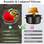 Slow Cooker Divider Liner Reusable & Leakproof Silicone Crockpot Divider insert Cooking Liner for 6 Quart Pot