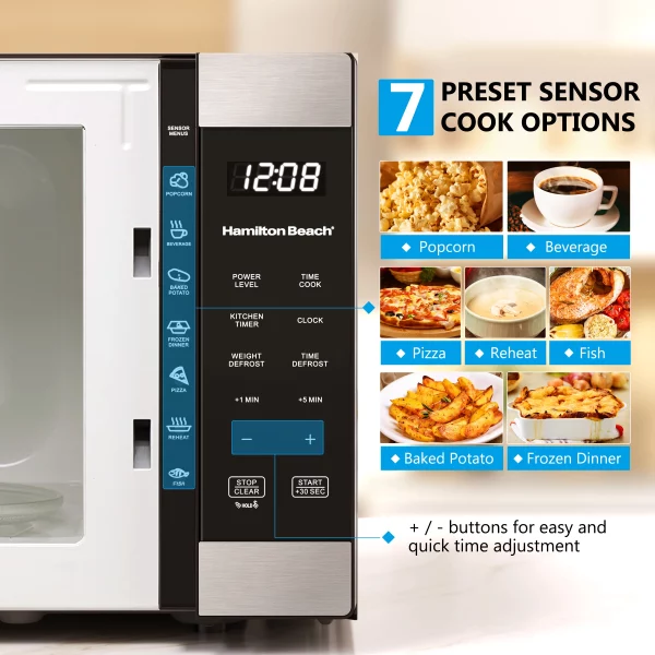 Hamilton Beach 1.6 Cu ft Sensor Cook Countertop Microwave Oven in Stainless Steel, New