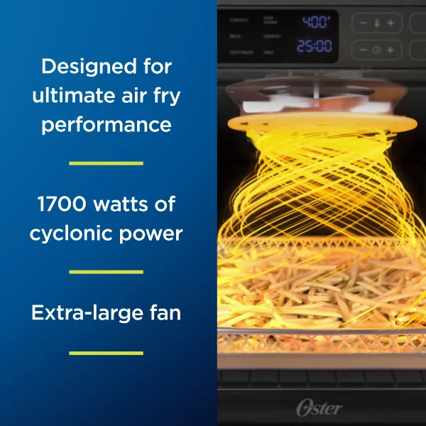 Oster Digital RapidCrisp™ Air Fryer Oven, 9-Function Countertop Oven with Convection