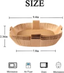 100PCS Air fryer Dispasable Paper Liner Square 7.9inch Non-Stick Parchment Airfryer Liners Oil-Proof Unbleached Baking Paper Basket Tray Rectangular Steamer Cooking Roasting Microwave